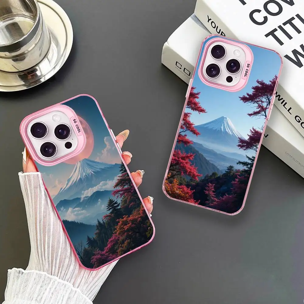 

Majestic Mount Fuji Phone Case For iPhone 16,15,14,13,12,11,Mini,Pro,MAX Pink Matte Shockproof Cover