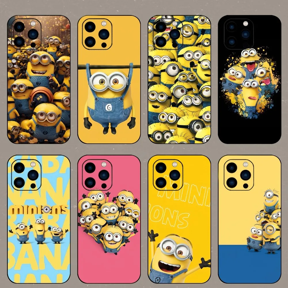 Cute-M-Minionss-Cartoon Phone Case For iPhone 15 14 13 12 Mini 11 Pro Max X XR XS 8 SE Plus Cover