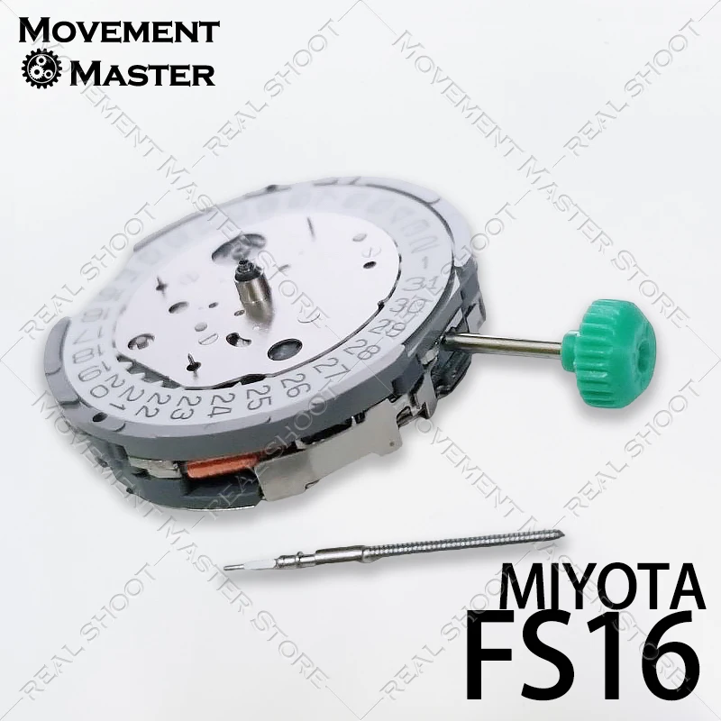 Movimento dell'orologio al quarzo cronografo FS16 per Miyota 3 lancette doppia data 24 ore SR626SW 23,7 mm 5,10 mm