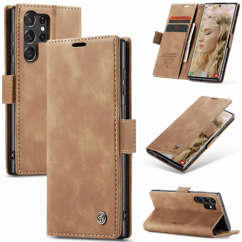 

Cover Case For Samsung Galaxy S23 Ultra S23ultra Luxury Magnetic Buckle Leather Wallet Flip Phone Bag For Samsung S 23 Ultra