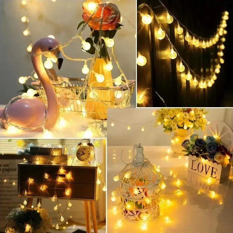 10/20/40Led Globe String Lights Battery/Usb Operated Fairy Light Waterproof For Garden Christmas Wedding Party Decor