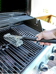 1PC Grill Cleaning Brush BBQ Tool Grill Brush 3 Stainless Steel Brushes In 1 Cleanin Bbq Accessories Best Cleaner Barbecue