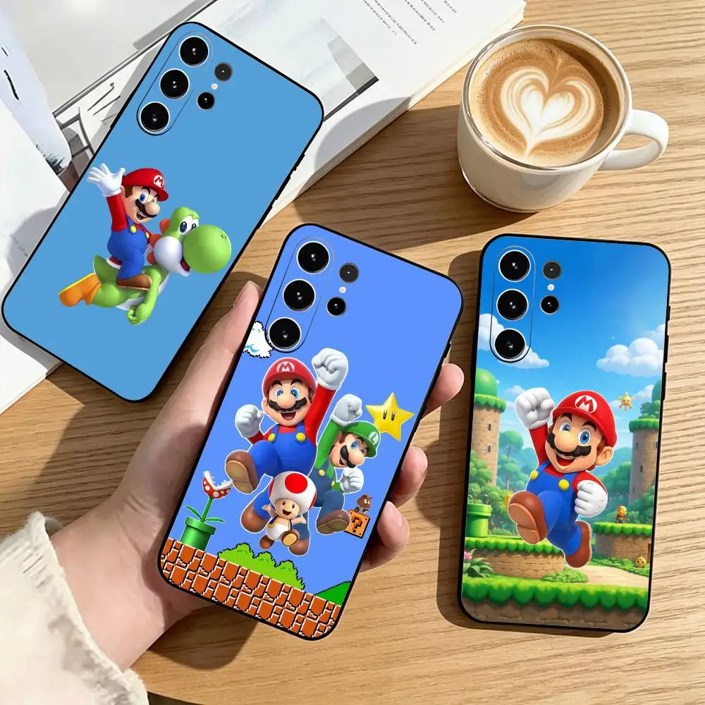 Funda para Teléfono con Diseño de Super Mario-S, Juego de Aventuras, para Samsung S25, S24, S21, S22, S23, S30, Ultra, S20, Plus, Fe, Lite, Note, 10, Negra, Regalo