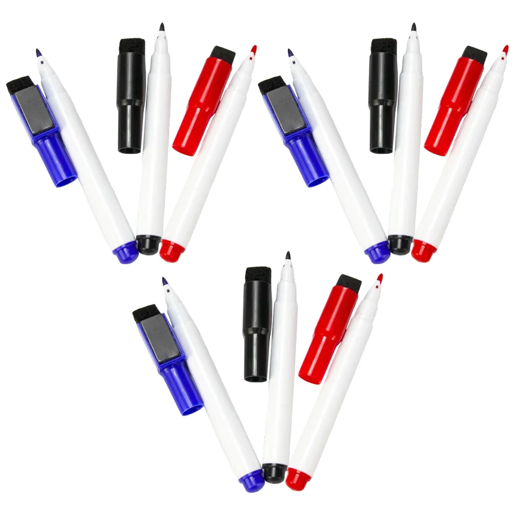 9 Pcs Dry Erase Pen Magnetic Whiteboard Markers Fine Tip Portable Plastic Child Point