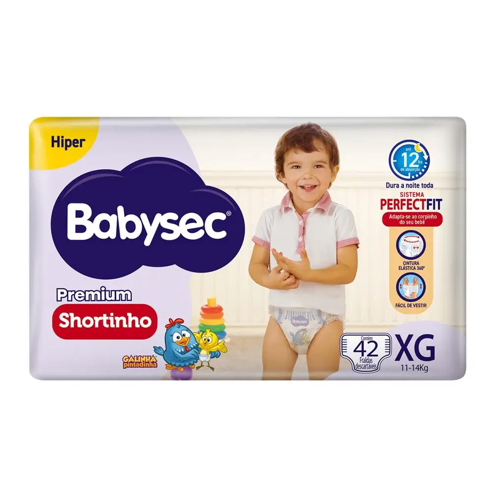 Diaper Babysec Chicken Paintadinha Shortinho Xg 42 Unids