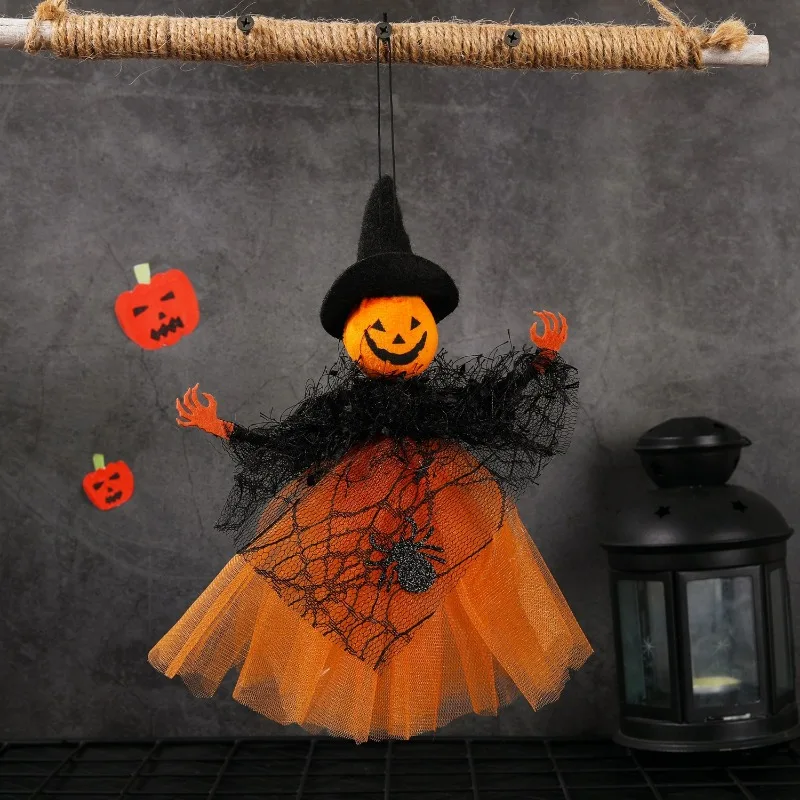 Baru Halloween Baru Jala Gantung Bar Labu Penyihir Hantu Menggantung Tata Letak Pemandangan Trik Menggantung