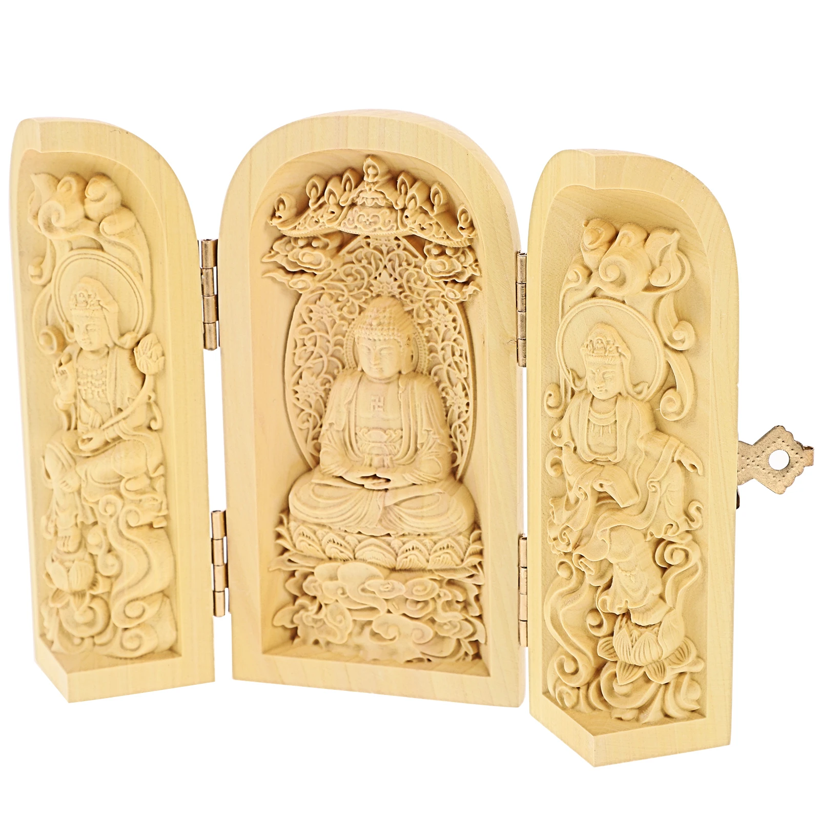 Decoration Buddha Statue Ornament Box Small for Home Chanting Figurine Garden Outdoor