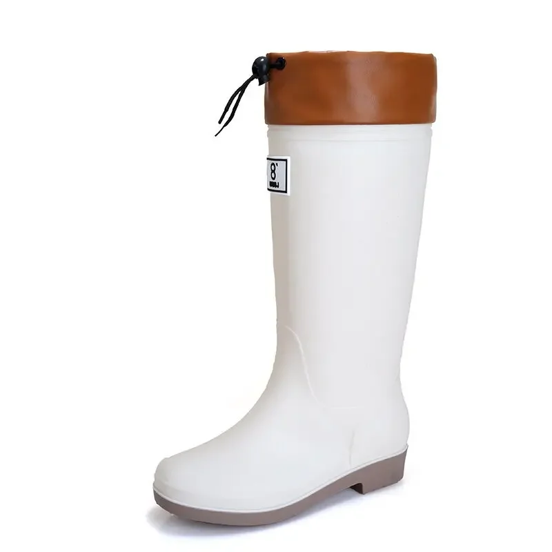 New Women Fashion Knee-high Rain Boots Outdoor Waterproof PVC Rainboots Female Non-slip Water Shoes Wellies Boots