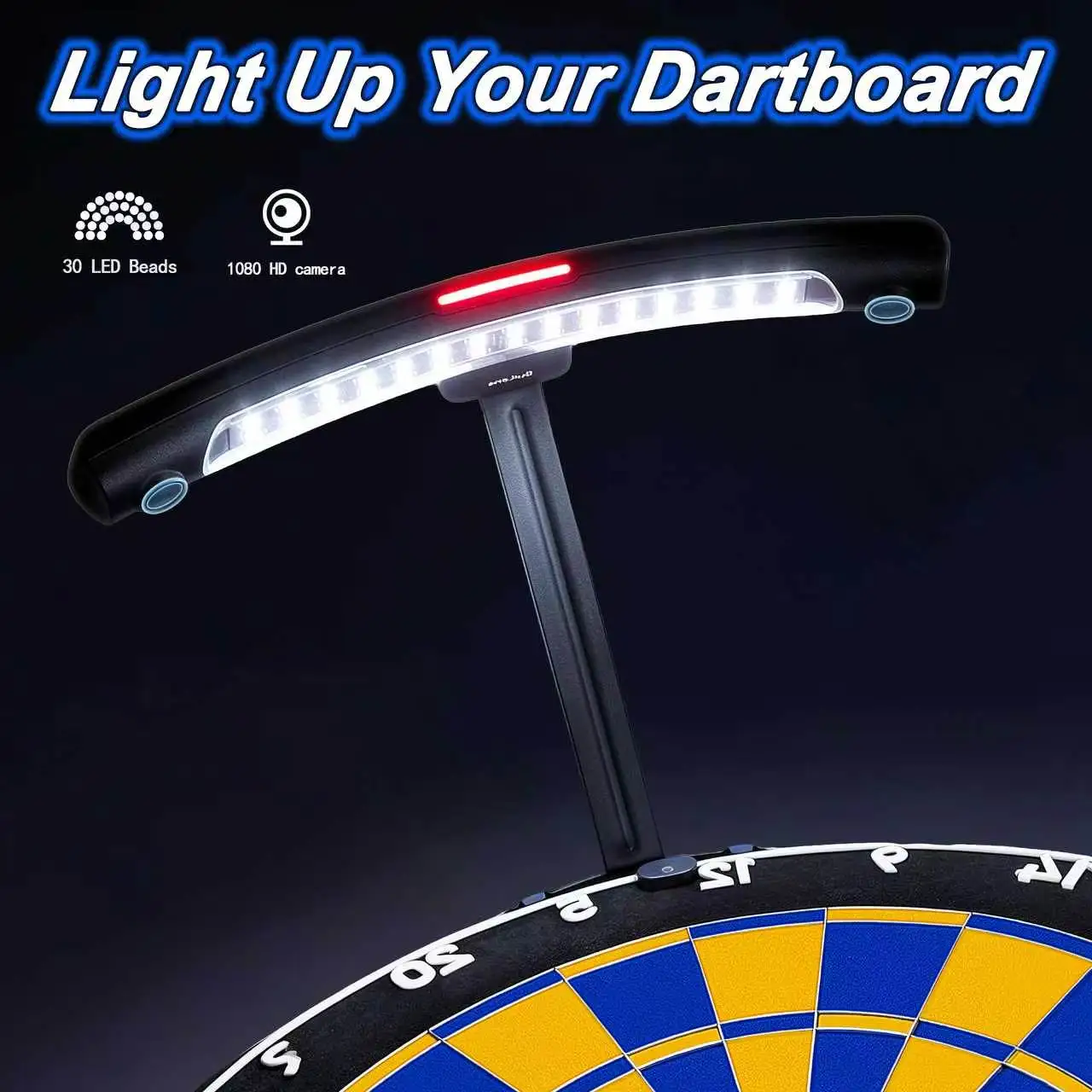 Electronic Magnetic Dart Board, Auto Scoring System, Camera Recognition, Metal Plastic Construction, 6 in 1 Dart Score Counter