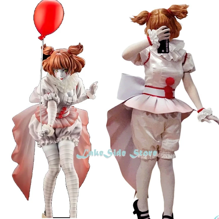 

Хэллоуин Клоун Пеннивайз Косплей Костюм Парик Носки Обувь Genderswap Девушка Ужас Одеваются Женщины Необычные Карнавальные Страшные Вечерние Наряды