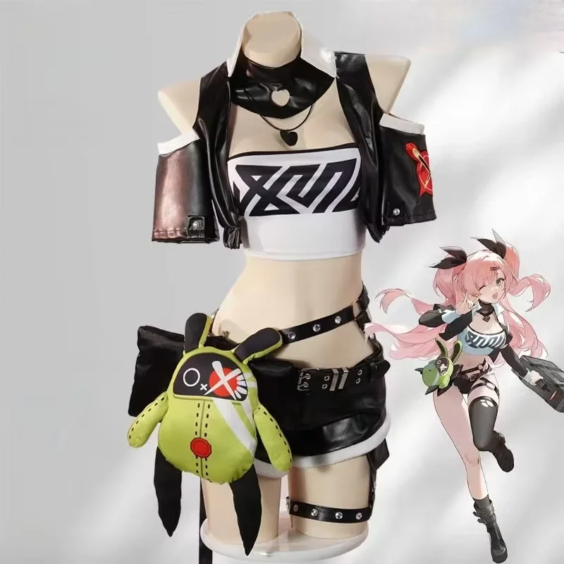 

Zenless Zone Zero Nicole Demara Cosplay Costume Full Set With Plush Rabbit Game Outfit For Women Halloween Comic Con Cosplay