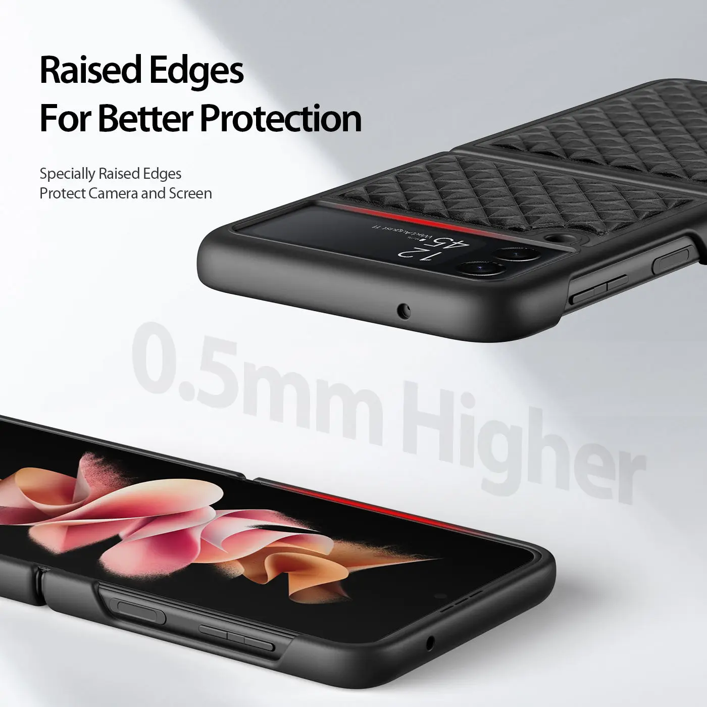 Premium Genuine Leather Case For Samsung Galaxy Z Flip 4 5G Precise Cutouts Drop Protection Anti-Slip Cover For Galaxy Z Flip 3