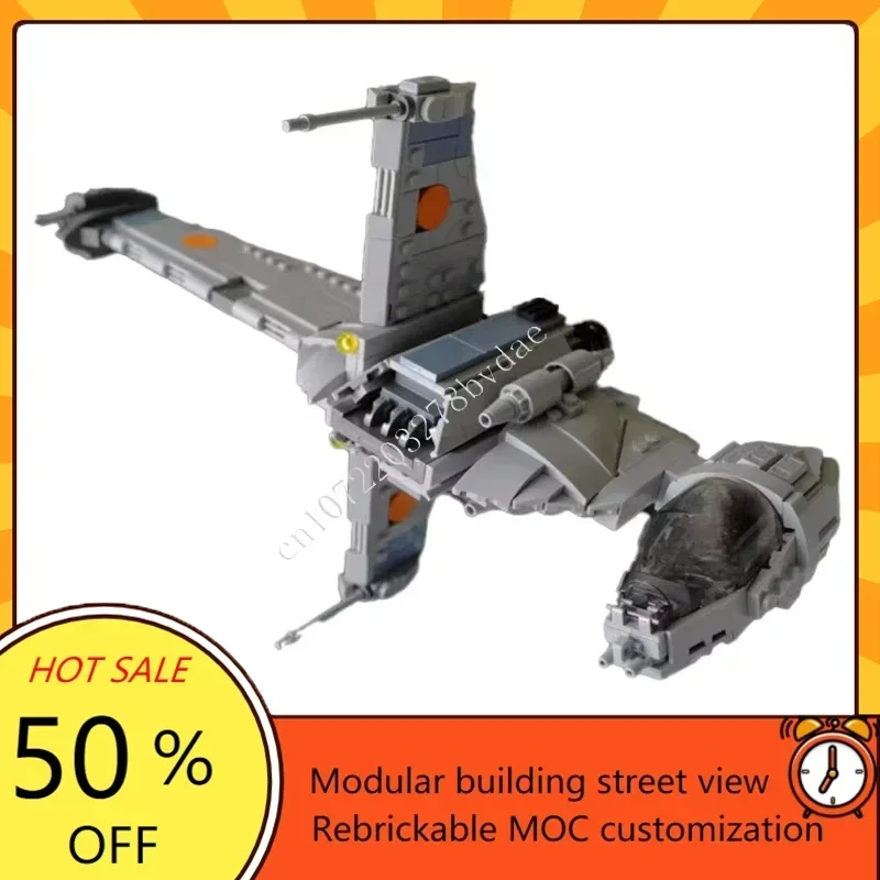 652PCS B-Wing Space War Military MOC SpaceShip Battle Model Custom Puzzles  Education Assembly Architecture DIY  Model Toys Gift