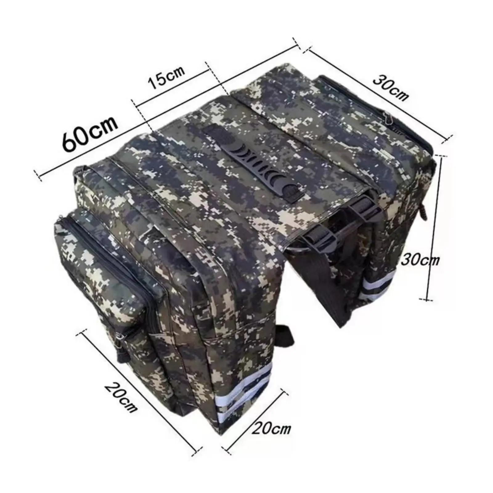 Multi-compartment Cycle Pannier Bag Polyester Construction with Rain Cover for Daily Travel Storage