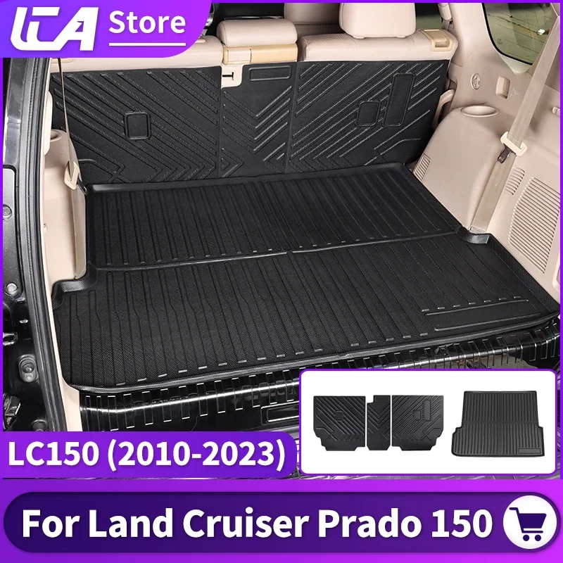 For Land Cruiser Prado LC 150 2010-2023 J150 All-inclusive Trunk Mat Interior Upgrade Accessories TPE Seat back Pad Waterproof
