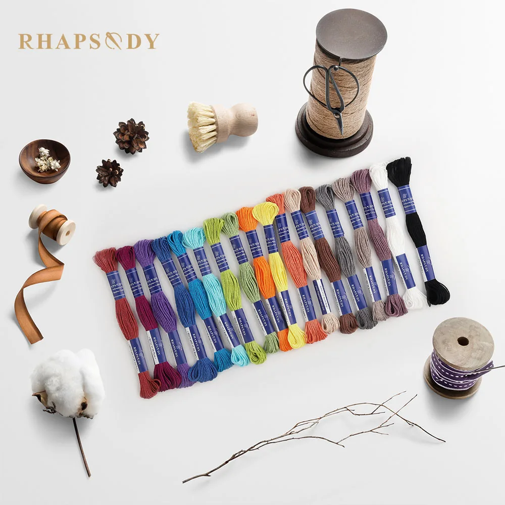 Rhapsody New 16 Colors DMC Exclusive Colors Embroidery Floss Pearl Cotton Egyptian Cross Stitch 6 strands 8.7 Y Double Mercerizd