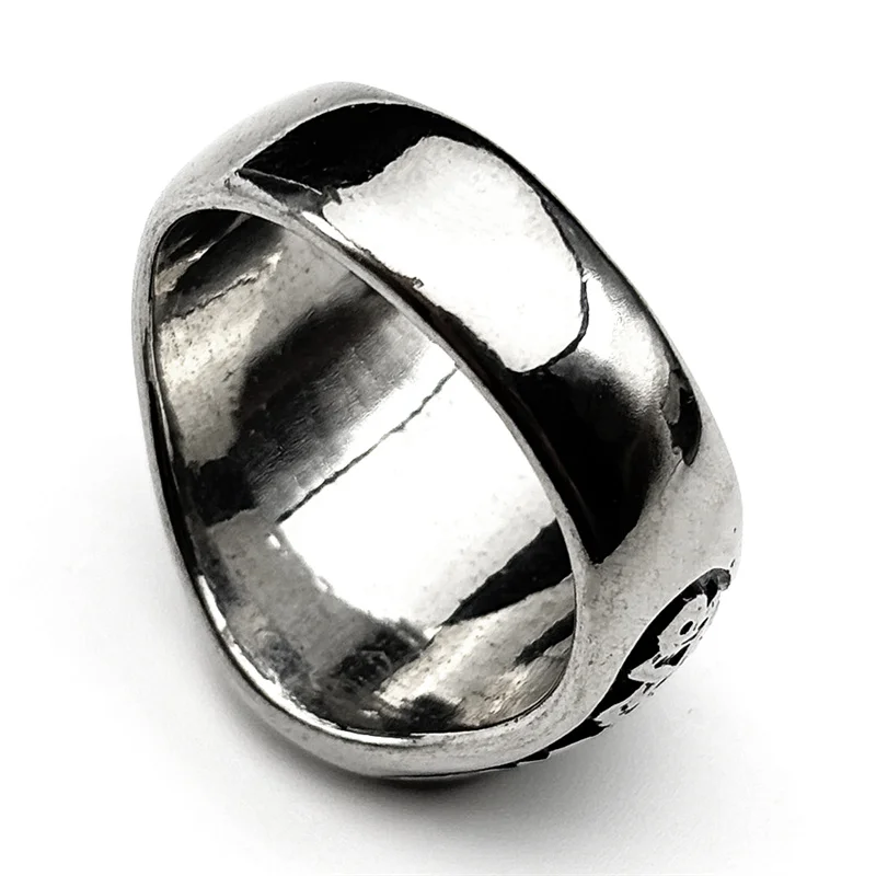 Vintage Saint Michael Ring Punk Shinny Archangel Amulet Stainless Steel Silver Color Finger Rings Jewelry Boyfriend Gift