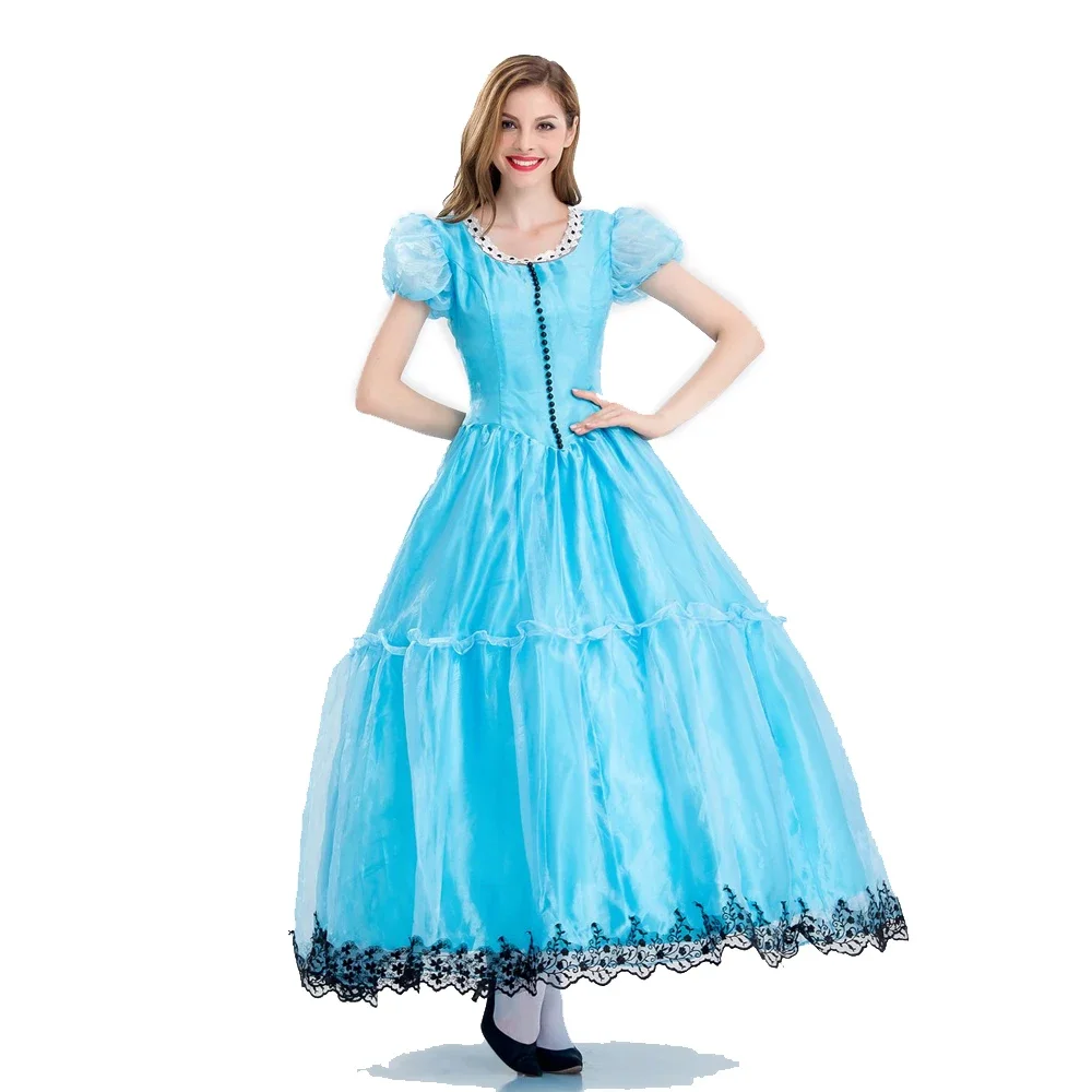 

Halloween Princess Costumes Womens Adult princess Costume Suit Carnival Fancy Blue Dress Cosplay Costume for Girl