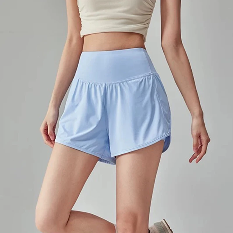 SMVP Women's High-Waisted Slimming Yoga Sports Shorts Summer Anti-Glare Three-Part Set with Two Pieces for Fitness And Exercise