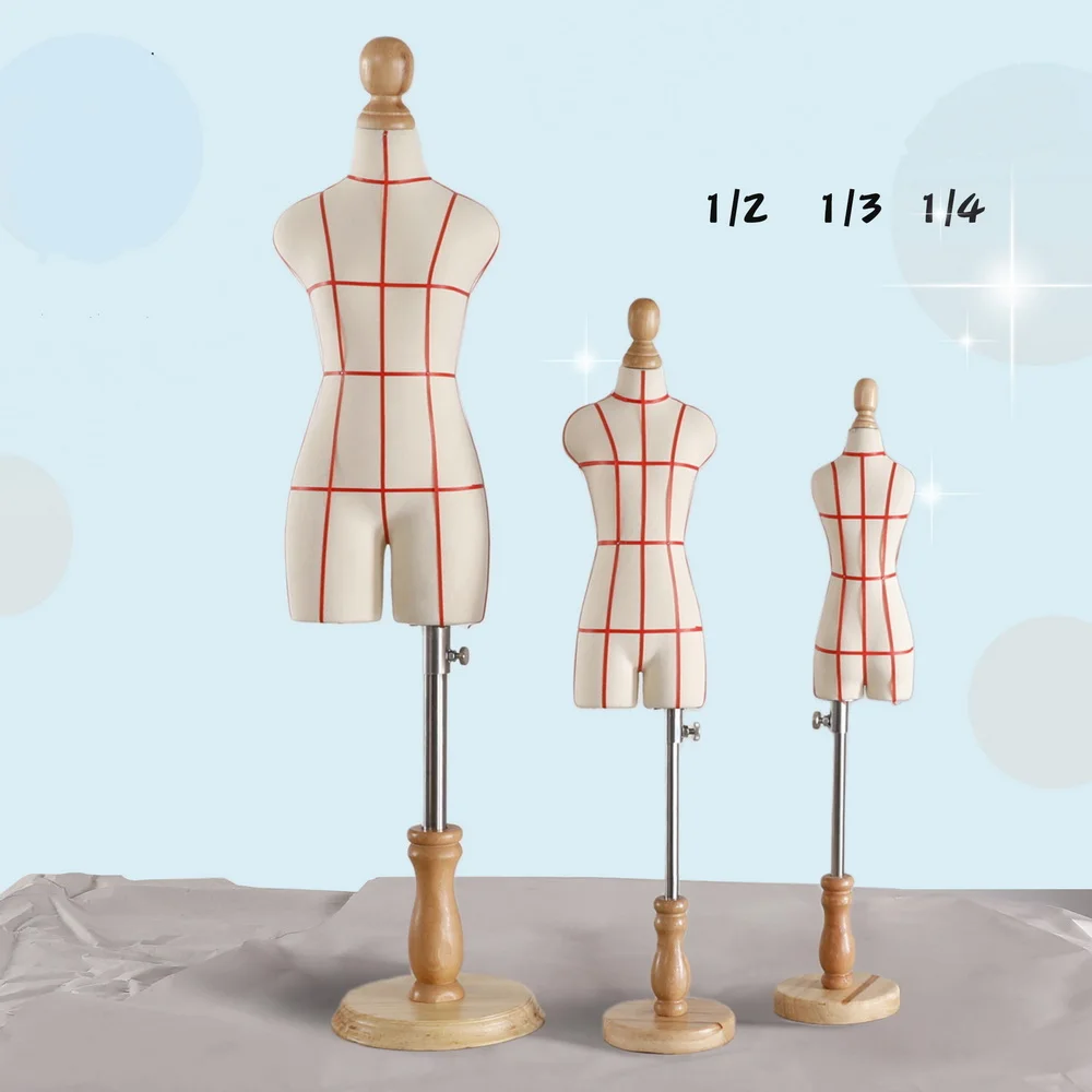 1/4 1/3 1/2 Female Sewing Cloth Mannequin Body for Store Model Busto Dress with Trouser Legs, Jersey Bust, Can Pin Display