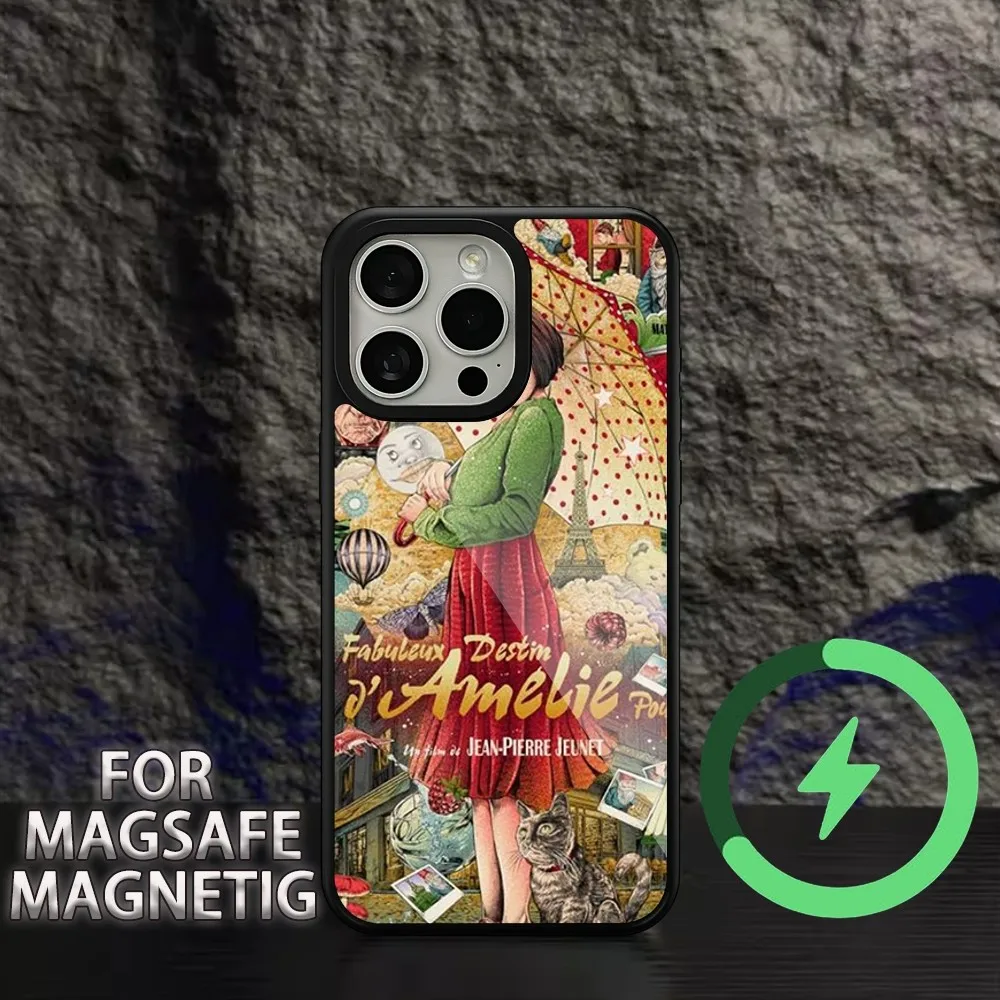 Amelie Movie  Phone Case For iPhone 11 12 13 14 15 Plus Pro Max Charging  Magsafe Magnetic Wireless Cover