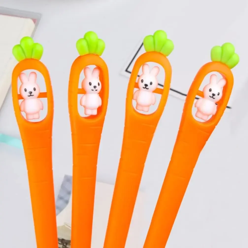 24pcs Wholesale Easter creative rabbit carrot series gender-neutral pen school learning stationery office supplies