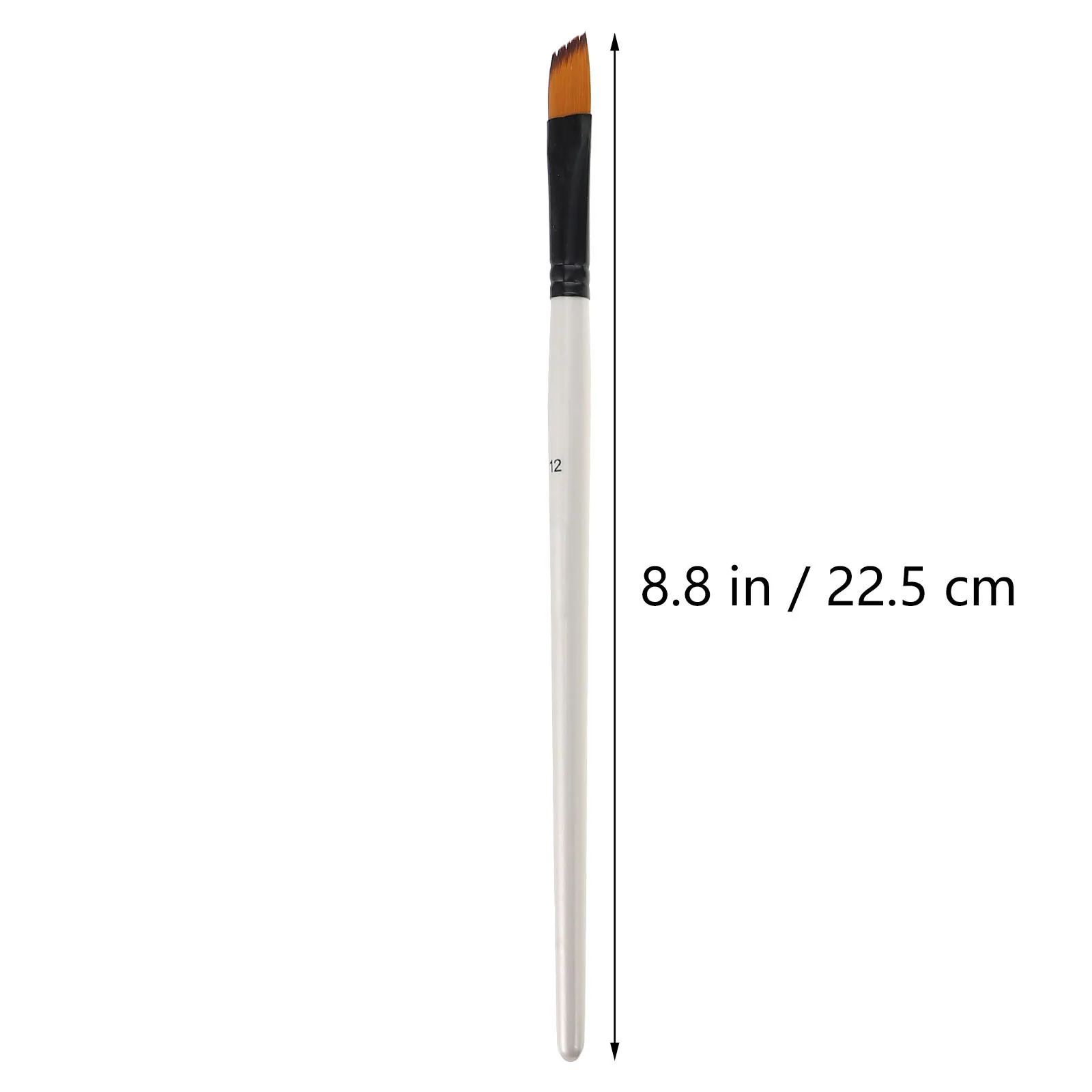 12Pcs Shell White Handle Paint Brushes Durable Wooden Basic Watercolor Oil Painting Drawing Craft Brush Set