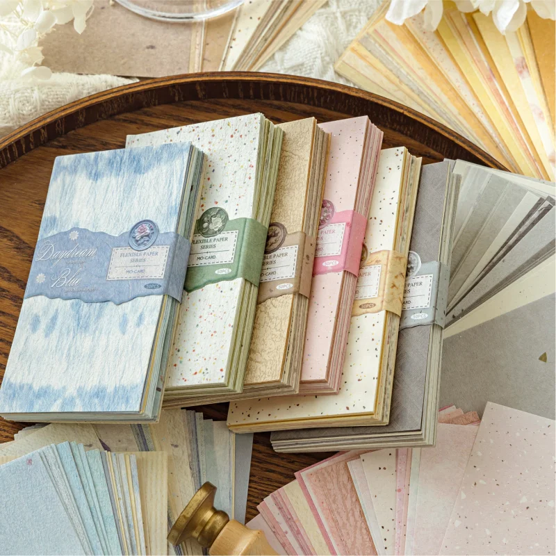 Card Lover 50 Pcs [Paper Room Gentle Series] Light Retro Handheld Material Paper Light Deco Paper Sticker Scrapbook Kit