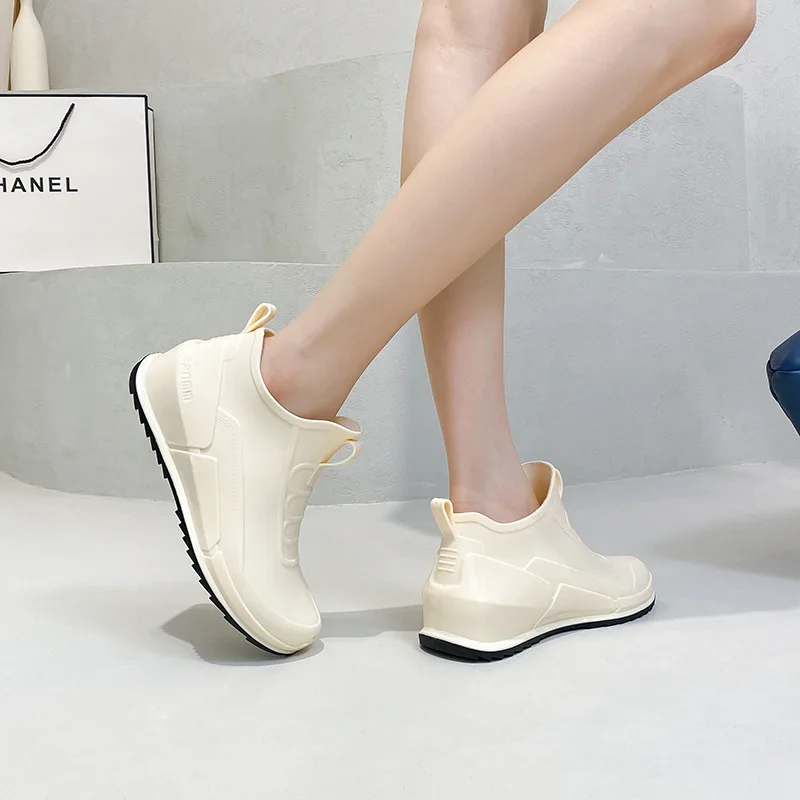 New Designer New Rain Boots Women Waterproof Lady Short Rain Boots Non-slip Water Proof Shoes Thick-soled Rubber Shoe 레인부츠 2024