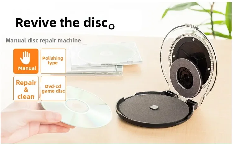 CD DVD Disc Repair Machine, Scratch Removal Polisher for Scratched Discs, Optical Disc Data Recovery Tool for CD DVD