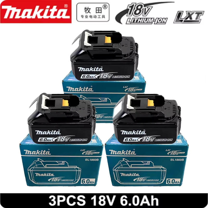 100% оригинальная батарея Makita 6Ah для Makita 18 В BL1860B BL1840 BL1830B BL1850B BL1850 BL1860 BL1815, сменная литиевая батарея
