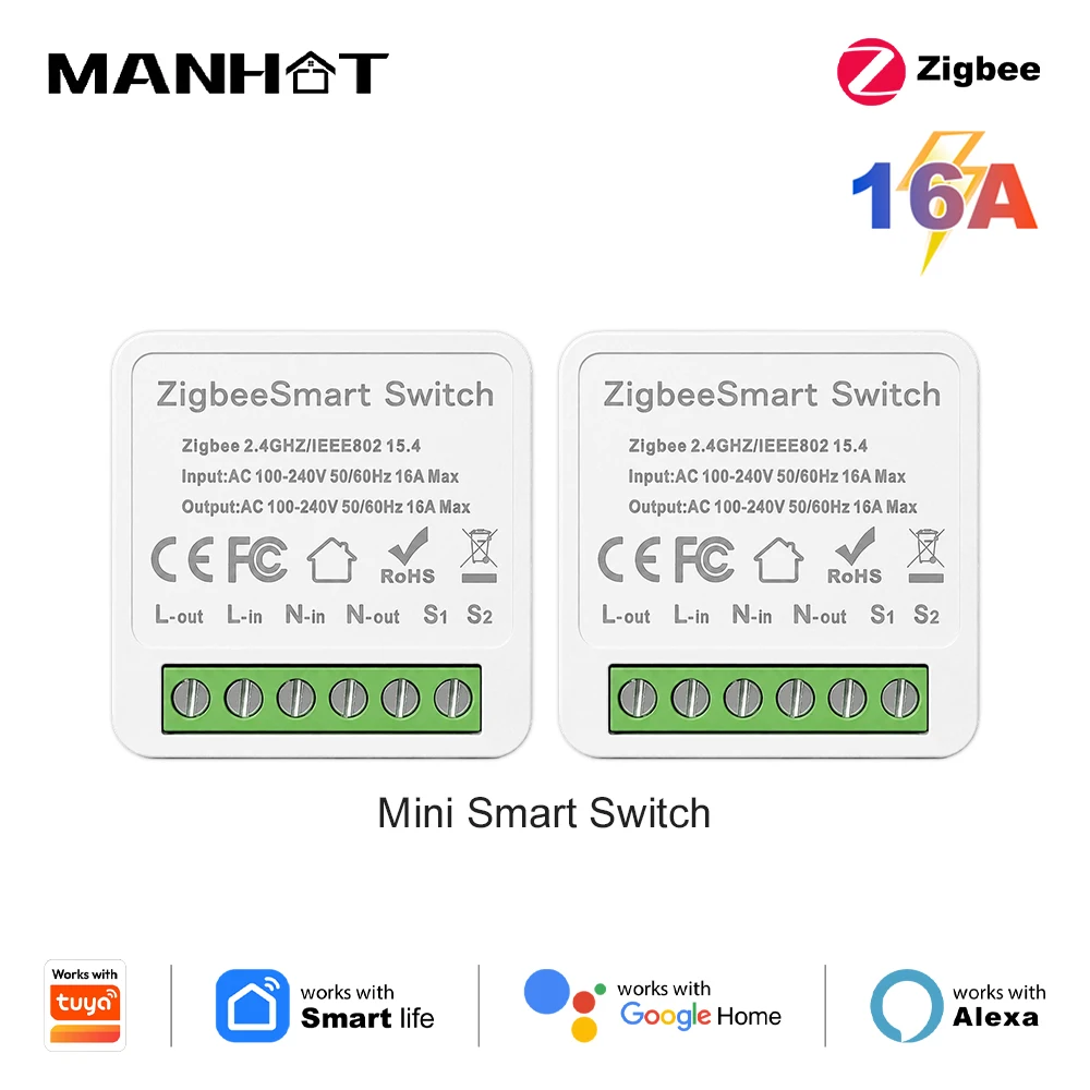 16A WLAN Mini Smart Switch Modul Unterstützt 2-Wege-Steuerung Smart Home DIY Schalter Smart Life APP mit Alexa Google Home Alice