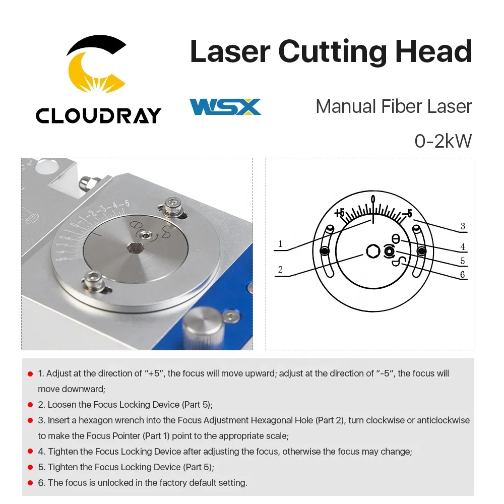 Cloudray BM116 WSX Laser Cutting Head KC13 0-2000W With QBH Laser Cutting Head Connector