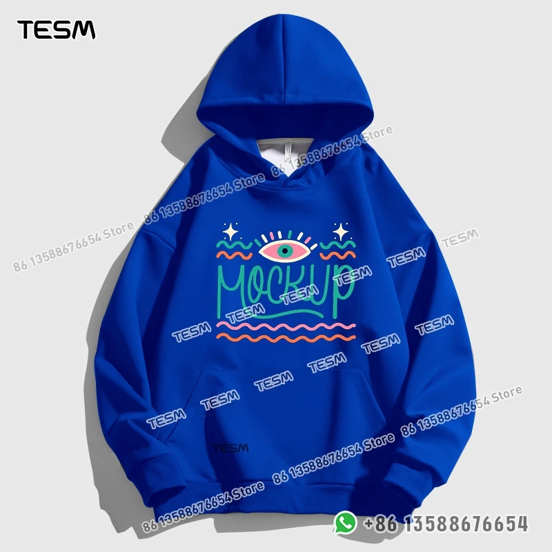 

TESM Мужская и женская толстовка с капюшоном с принтом «MOCKUP», модная толстовка для родителей и детей, спортивный топ, вечерние пуловер с длинными рукавами