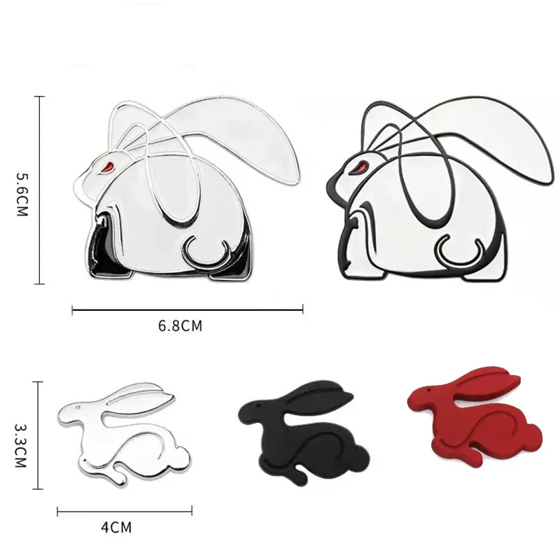 

1Pcs Universal Cartoons Car Styling Decal for VW 3D Metal Running Rabbit Logo Chrome Emblem Rear Trunk Badge Accessories