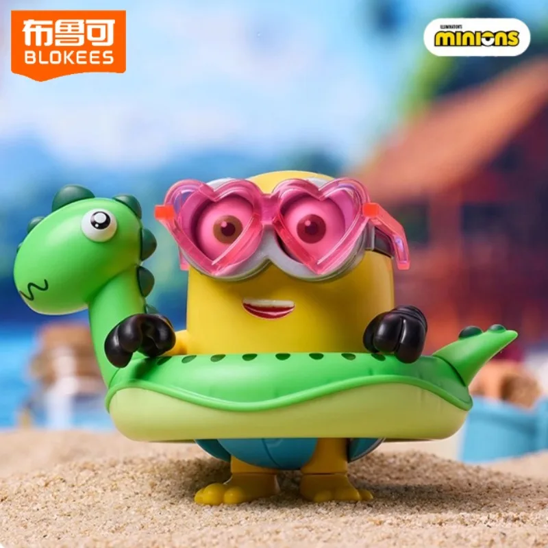 

BLOKEES Миньоны, красочные летние серии, собранные строительные блоки, каваи, аниме, модель игрушки, настольные украшения, праздничные подарки