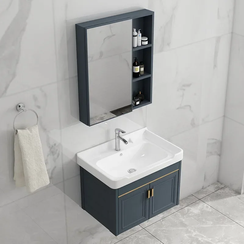 Minimalist Bathroom Vanity Cabinets Wall Washbasin Mirror Modern Bathroom Sink Cabinets Vanities Storage Shelves Home Furniture