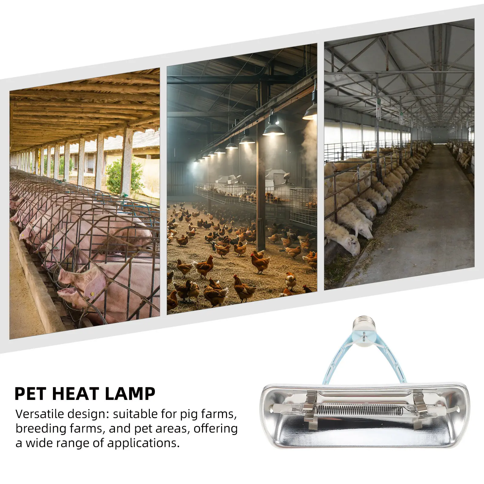 Chicken Brooder Heater Lamp Bulbs Greenhouse Chicks Reptile Pets for Chickens Commercial Food Warming