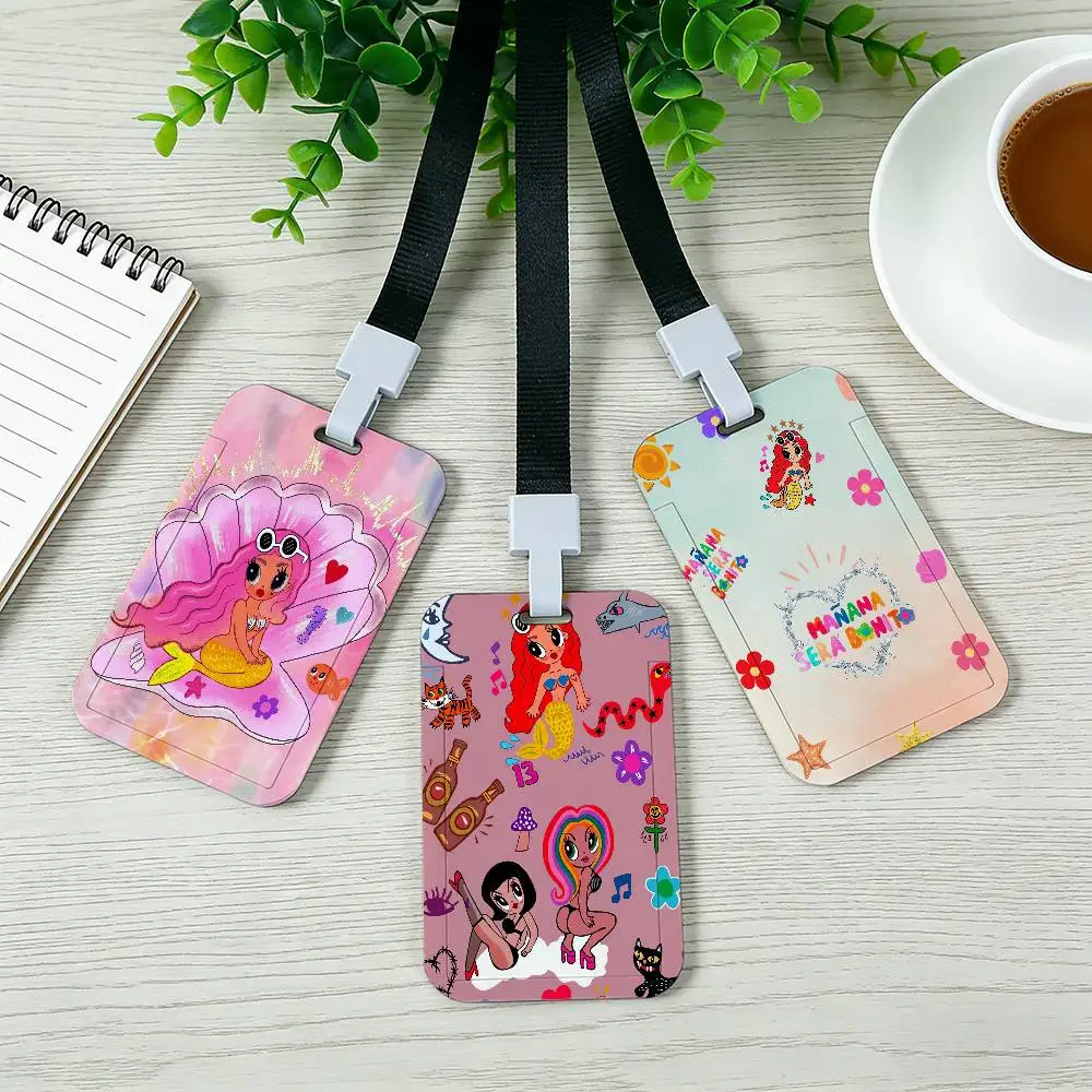 Singer K-Karol G Neck Strap Lanyard Card Holder ID Bus Card Cover Badge Holder Pass Hang Rope Lariat Gifts Keys Accessories