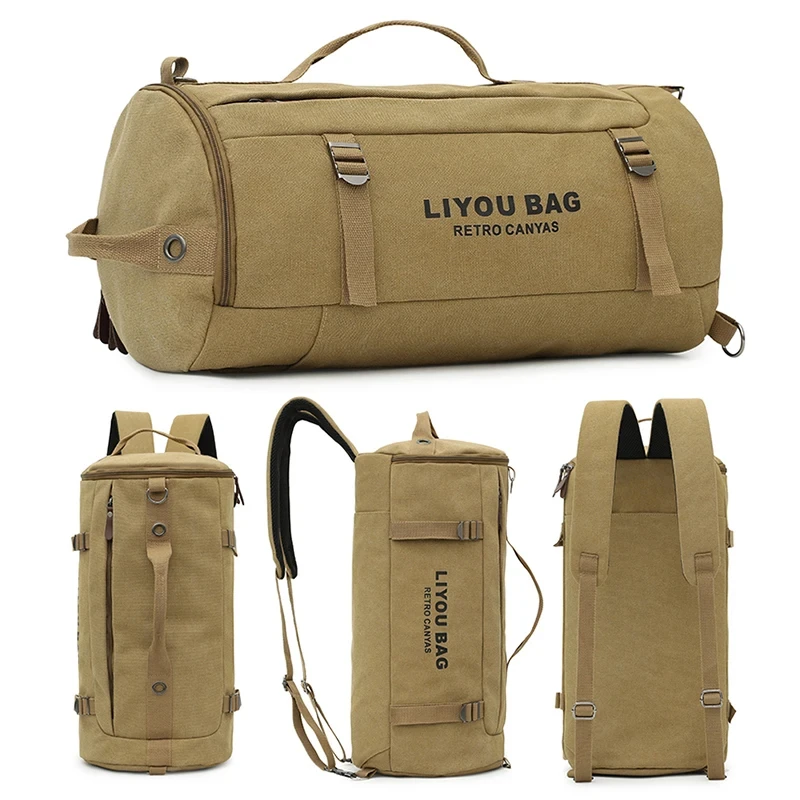 Multifunctional Gym Handbag Fitness Training Pack Large Capacity Canvas Backpack Daily Going Out Business Travel Shoulder Bag