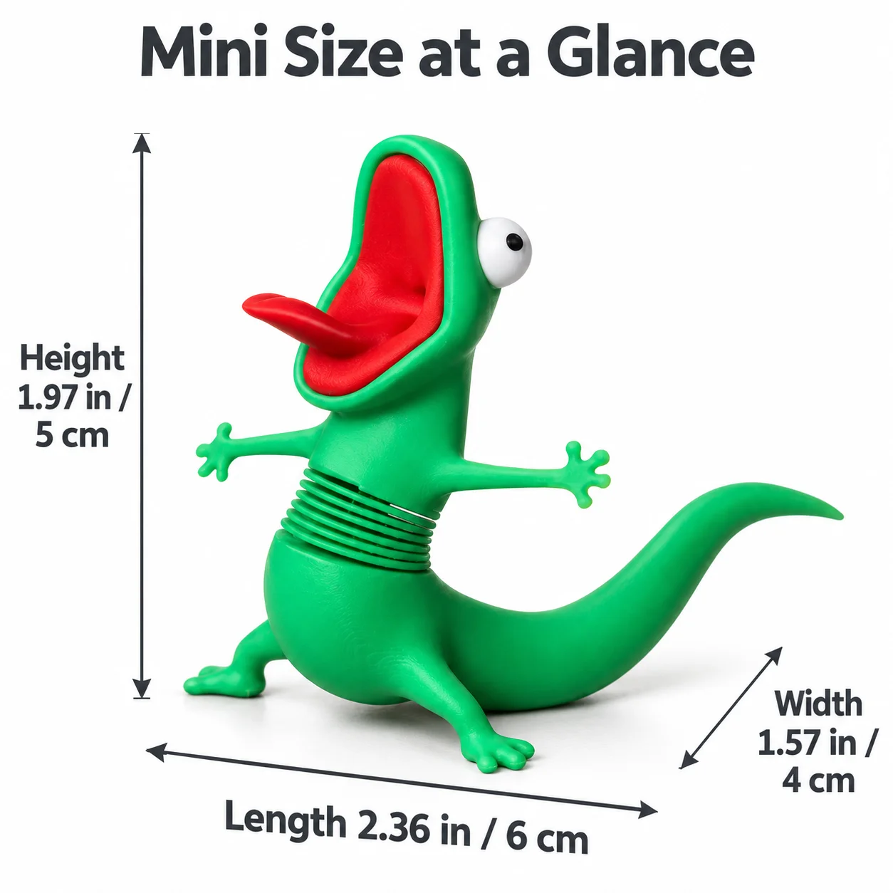 Green Shaking Lizard Car Dashboard Ornament with Spring Waist, Cute Dancing Bobblehead Toy for Auto Interior and Office Desk