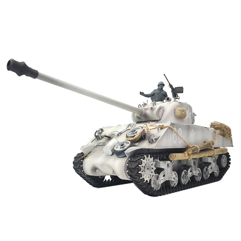 Henglong zbiornik RC 1/16 M4A3 zdalnie sterowany czołg RTR śledzone terenowe pojazdy opancerzone zabawki dla chłopców zabawkowy Model czołgów