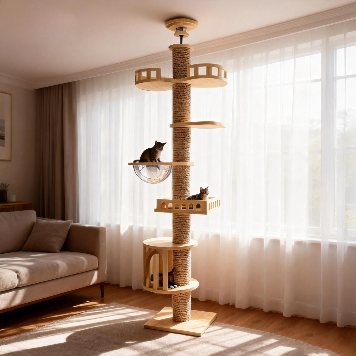 Adjustable Cat Tree House Cat  - Cat Scratching Post recension och pris