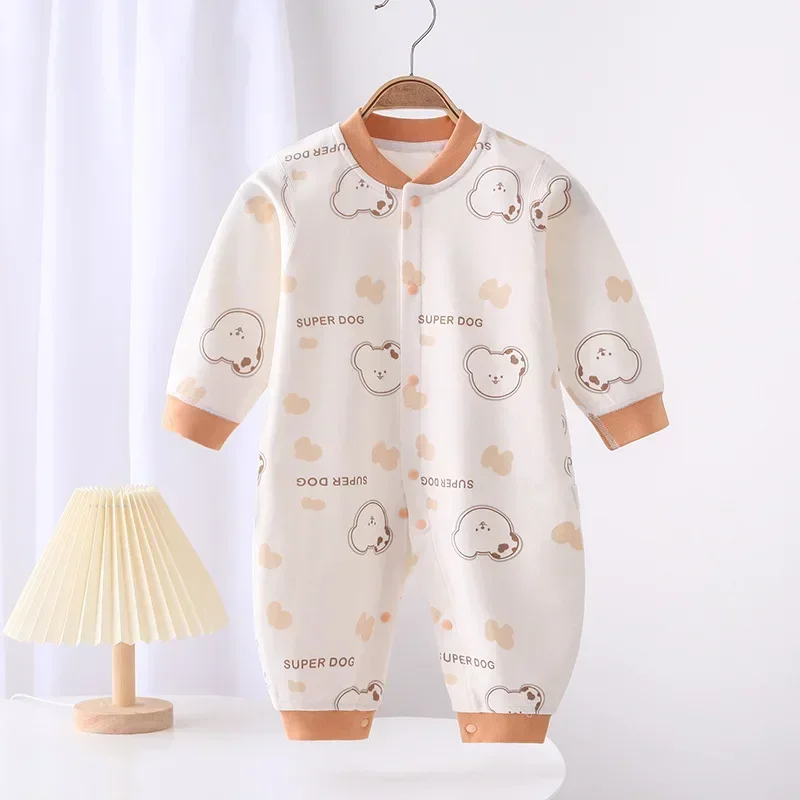 Baby Rompers Purified Cotton Newborn Clothes Cartoon Boys Girls Bodysuits Long Sleeves Ventilation Four Seasons Rompers Pajamas