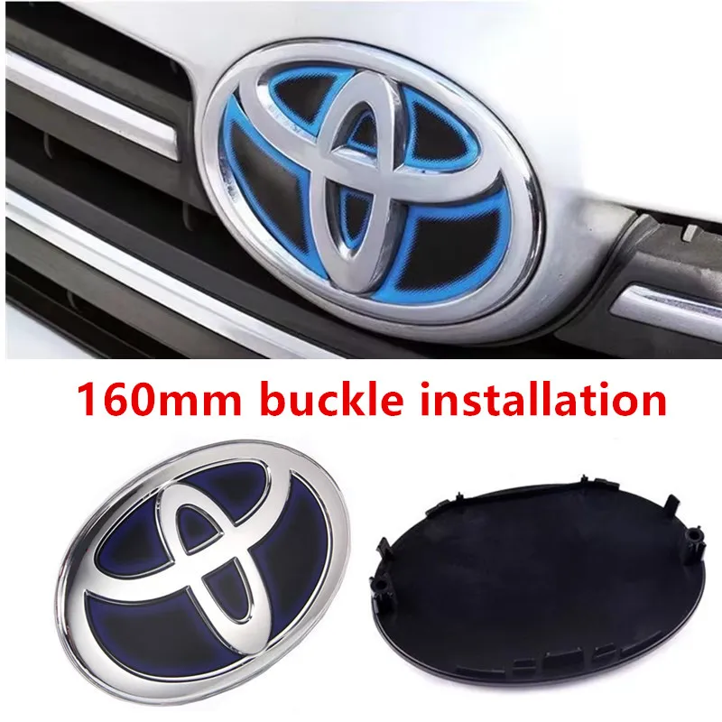 160mm for Toyota Highlander Camry RAV4 CHR Avalon hybrid car series 3D crystal car logo modified car logo badges front and rear