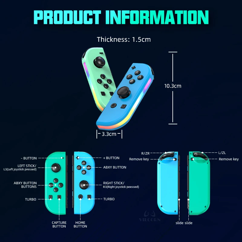 Switch Joypad for Nintendo Switch Oled Lite L/R Joy Controller with Dual Vibration Cons Gamepad For PC YUZU