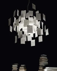 Lámpara colgante de papel para decoración del hogar, candelabro de tarjeta de álbum DIY, luces led decorativas creativas para sala de estar, arte Zettel