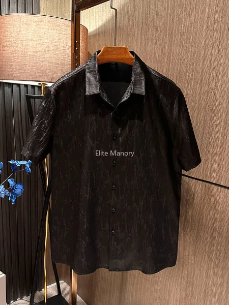 

Summer new men's high-quality high-end mulberry silk short-sleeved shirt