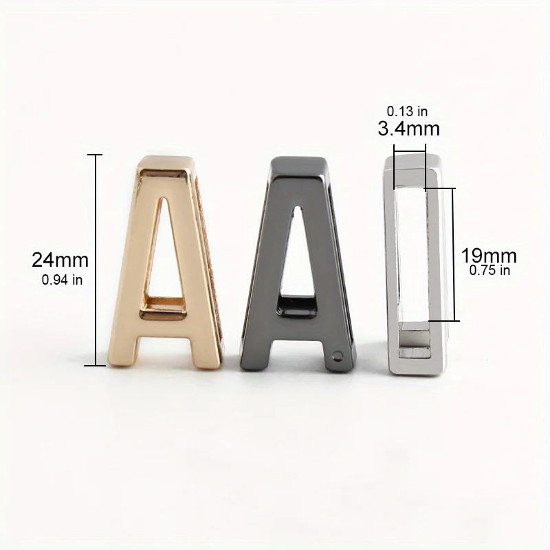 1Set/2PCS Metal A-Z Letter Belt Bracelet Accessories Dog Collar Strap Letter Buckle Slide Rail DIY Hardware Making Supplies