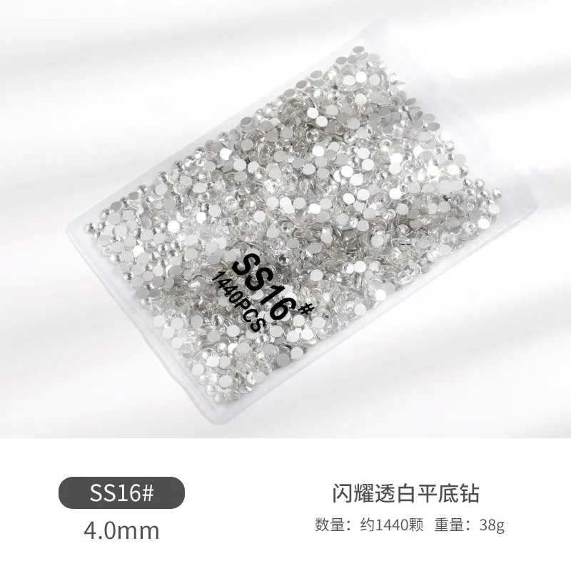 1440Pcs(SS3/SS4/SS6//SS8/SS10/SS12/SS16)Round Crystal Rhinestones AB/Clear Glitter Mini Non-Hot Fix Rhinestones DIY 3D Diamond